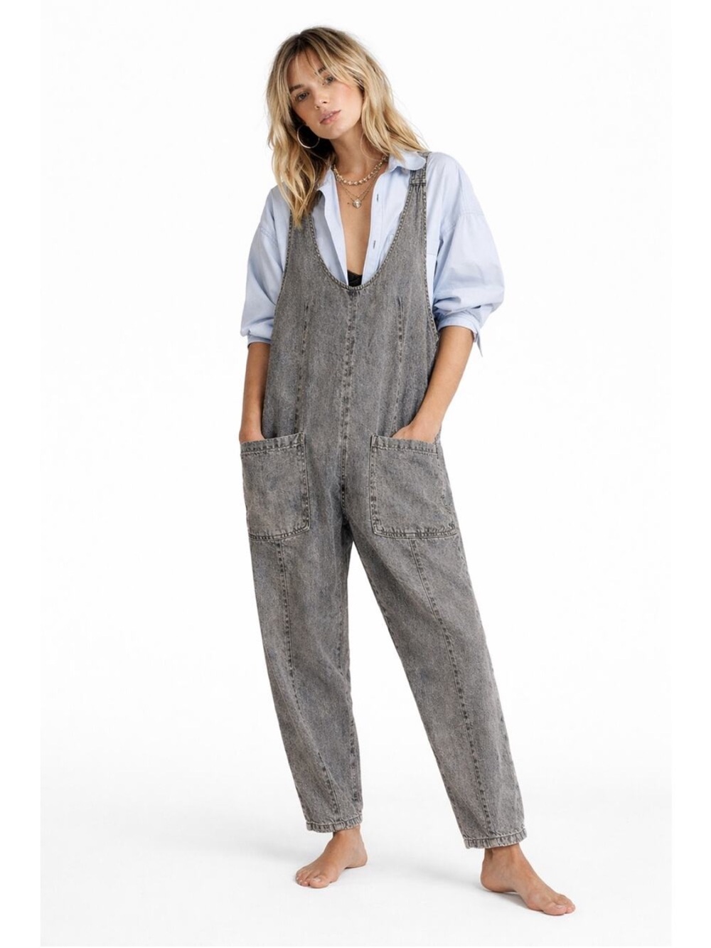 Free People High Roller Jumpsuit – Mineral Combo | NWT XS